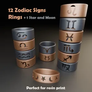 12 Zodiac Sign Rings 🪐 and 1 extra Ring