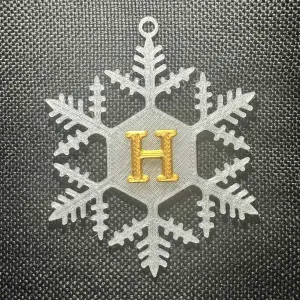 H – Snowflake Alphabet Letter H Festive Christmas Decoration