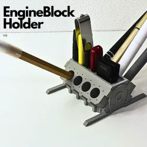 V8 Engine Block Pen Holder (USB, SD, microSD)