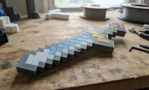 Minecraft inspired pixel sword tap to pay