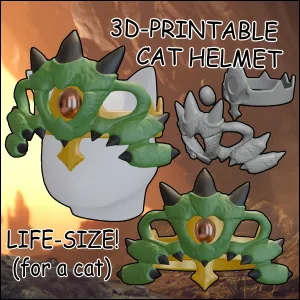 Felyne Rathian Helm (Print-Ready)