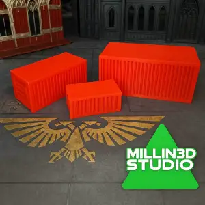 Storage Container Boxes w/ Lids - Wargaming Terrain wh40k