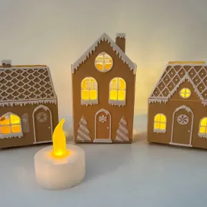 mini gingerbread houses tealight holders