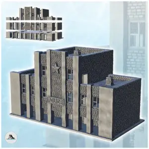 Large Soviet police station with clock - Terrain USSR WW2