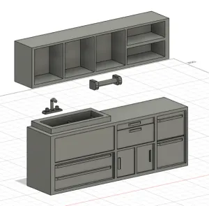 1/18 COMPTOIR AVEC EVIER / COUNTER WITH SINK