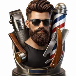Barber Icon – Modern Barbershop Decor (3D Printed Style)