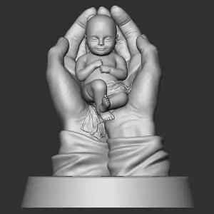 Sleeping Baby in Hands