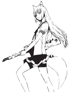 Anime Gun Girl stencil 3