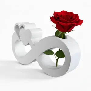 Vaso decorativo infinito com corações