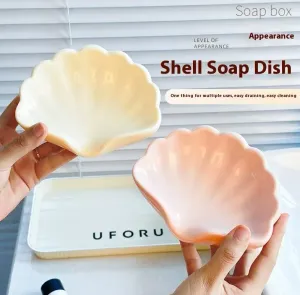 Shell-Shaped Soap Dish with Smart Drainage System