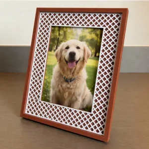 Decorative 10x15cm Photo Frame with openwork geometric mesh