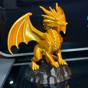 Dragon with separate rock base