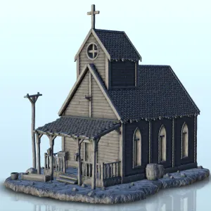 Wooden church with canopy - Terrain scenery West Old Western