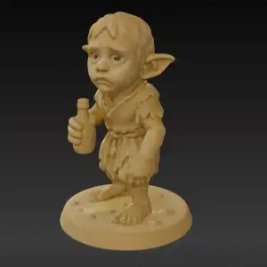Goblin jung mit Flasche