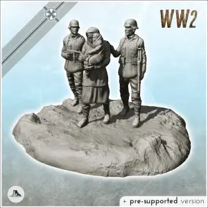 German soldiers with MP38 escorting a civilian woman (10)