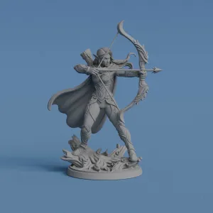 Elf Archer Miniature - Female Ranger Scout STL Tabletop