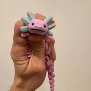 Multicolor articulated axolotl w/ articulated limbs