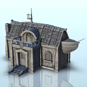 Harbour office with accessories (3) - scenery medieval minia