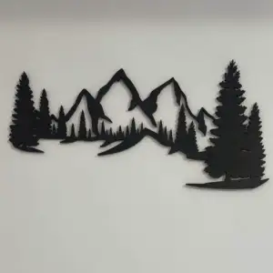 Mountain & Pine Trees Wall Art