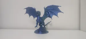 Majestic Blue Silk Dragon on Rock