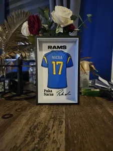 LA Rams Paku Nacua jersey display