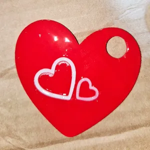 Keychain Two Hearts with Tag