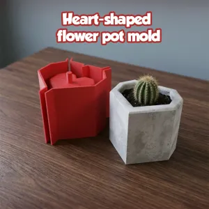 Heart-shaped flower pot mold