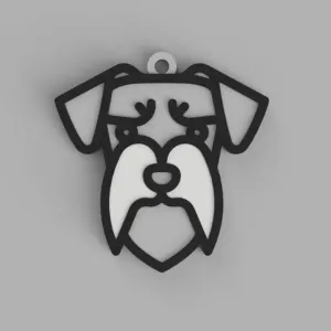 Schnauzer dog keychain