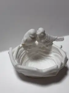 Birds with nest bowl garden decoration