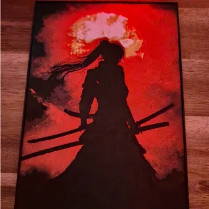 Samurai Woman Silhouette Hueforge