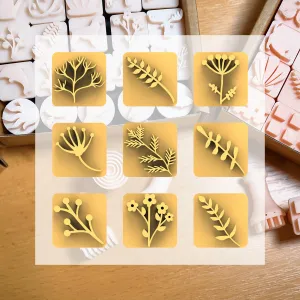 Ceramic Clay Stamp Set – Wildflowers (9 Mini Stamps, 20 mm)