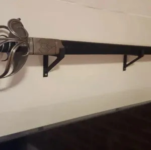 Sword wall hook for adhesive mount