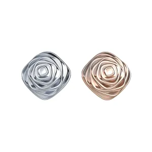 Folded Rose Ribbon Earrings