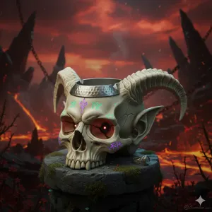 ashtray in elf skull