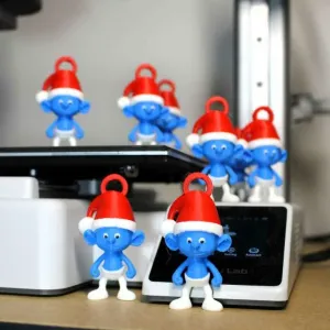Smurfs with a christmas cap