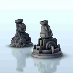 Mortar turret (+ destroyed version) - miniatures warhammer 4