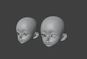 BJD head cute doll face happy and unhappy