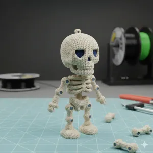 Knitted Skeleton Keyring