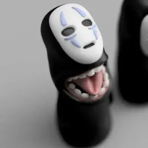 Kaonashi open mouth. Print in place