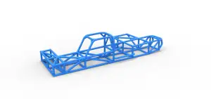 Frame of Supermodified rear engine race car 1:25