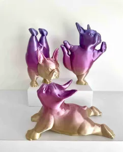BOSTON TERRIER YOGA POSE SET OF 3