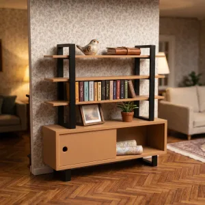 Dollhouse Bookshelf with Drawers-1:12 Scale Miniature