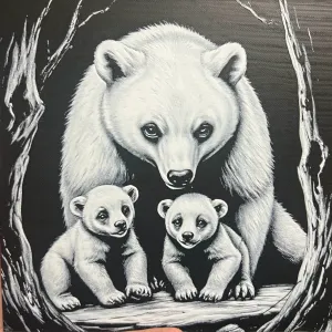 Bear & Cubs v3 Hueforge 200x200