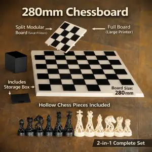 3D Multicolor Chess Set 280 – Full & Split Board Printable