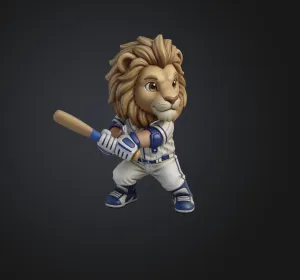 Lion Baseball Slugger Trophy