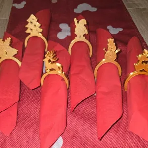 Christmas Napkin Ring Holder Set of 12