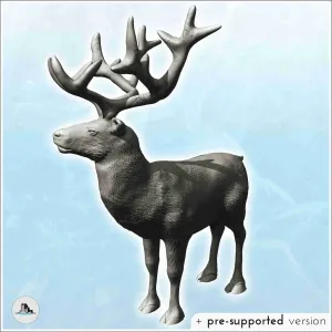Deer with antlers (6) - miniatures animal RPG tabletop scene
