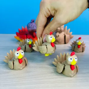 Thanksgiving Turkey, Keychain + Toy w hidden feet