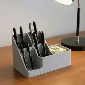 Desk Organizer - Minimal Multi-Compartment Pen & Supply Cadd