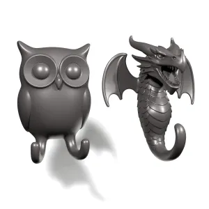 Owl and Dragon Wall Hooks